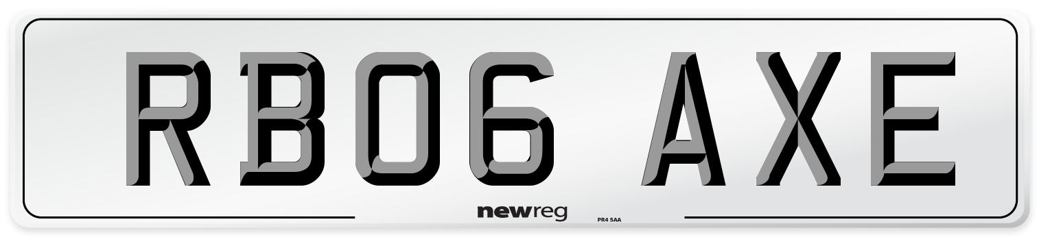 RB06 AXE Number Plate from New Reg